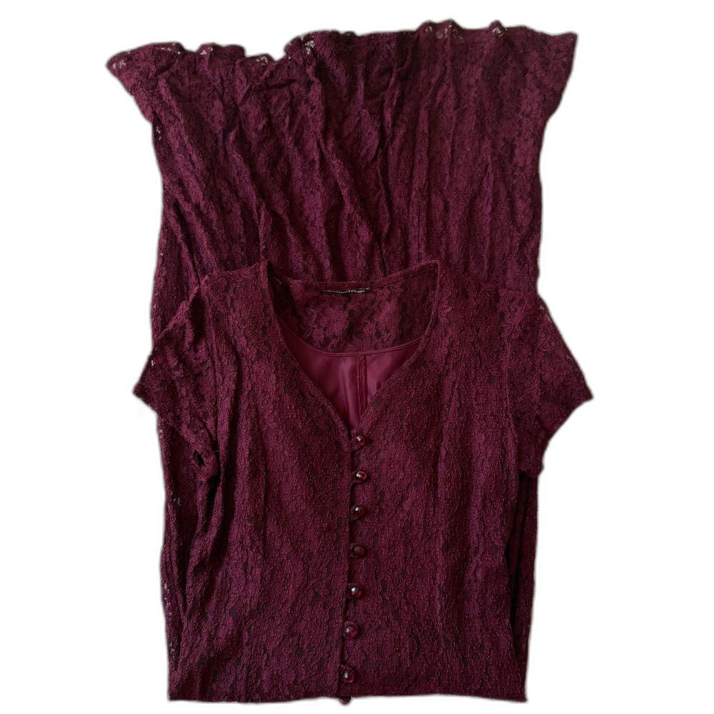 All That Jazz Vtg 90s Whimsigoth Lace Maxi Dress Corset Back - XS/S